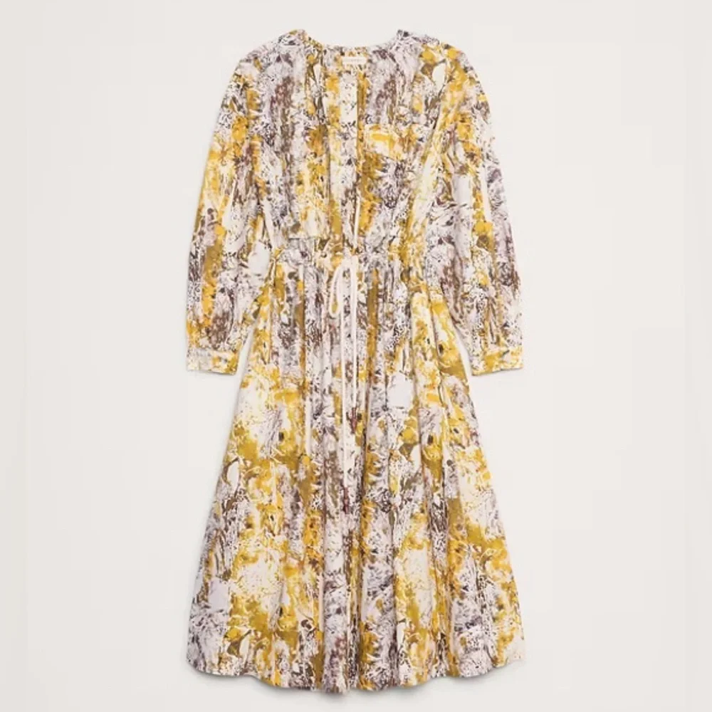 Banana Republic Yellow Floral Midi Dress - Picture 6 of 9